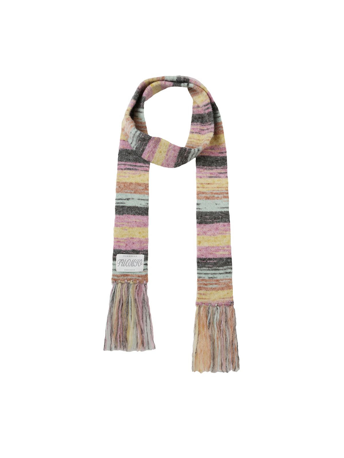 뚜오미오(TUOMIO) STRIPE FRINGE MUFFLER [MULTI]