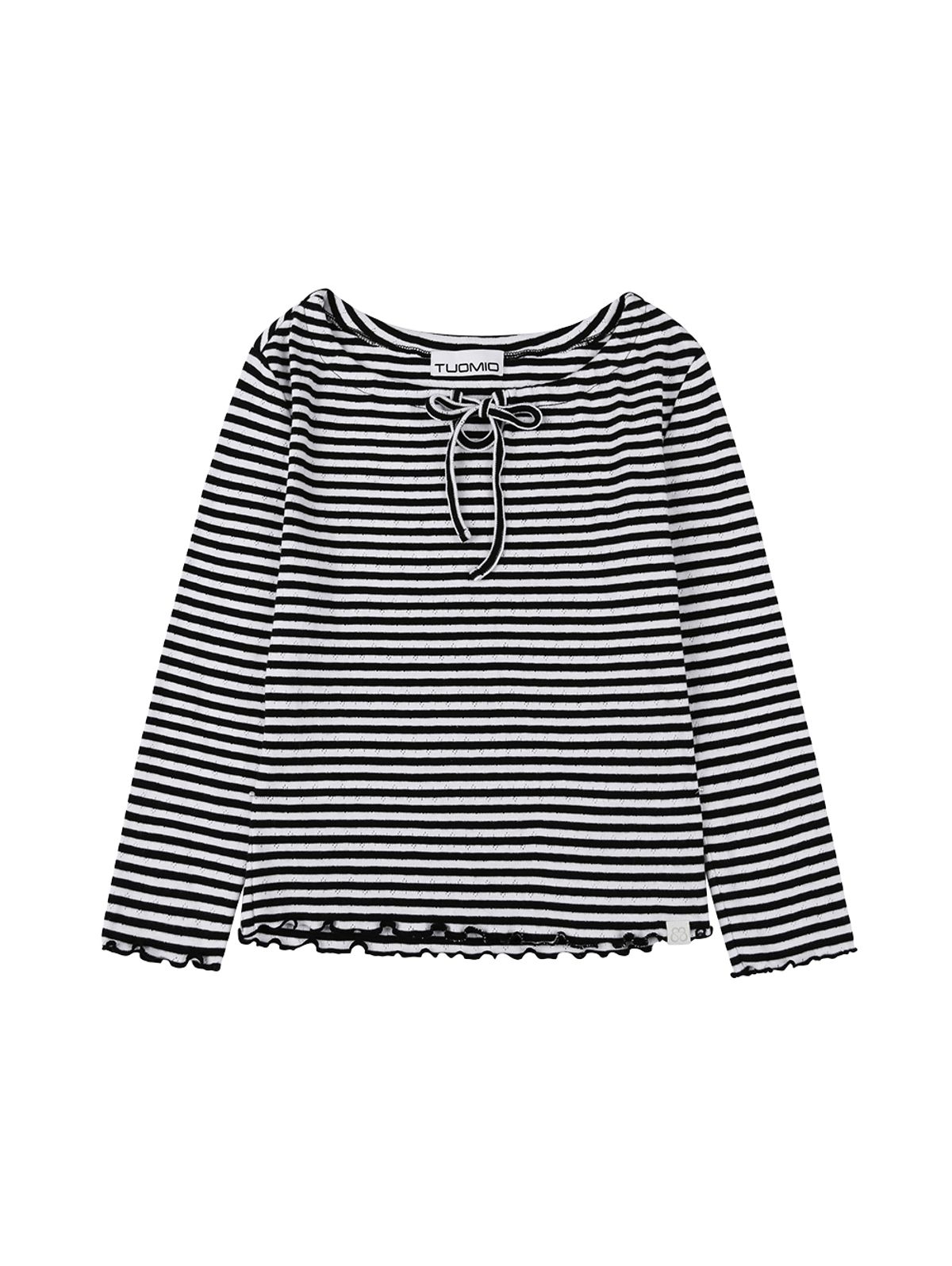 뚜오미오(TUOMIO) POINTELLE PAJAMA TOP [BLACK]