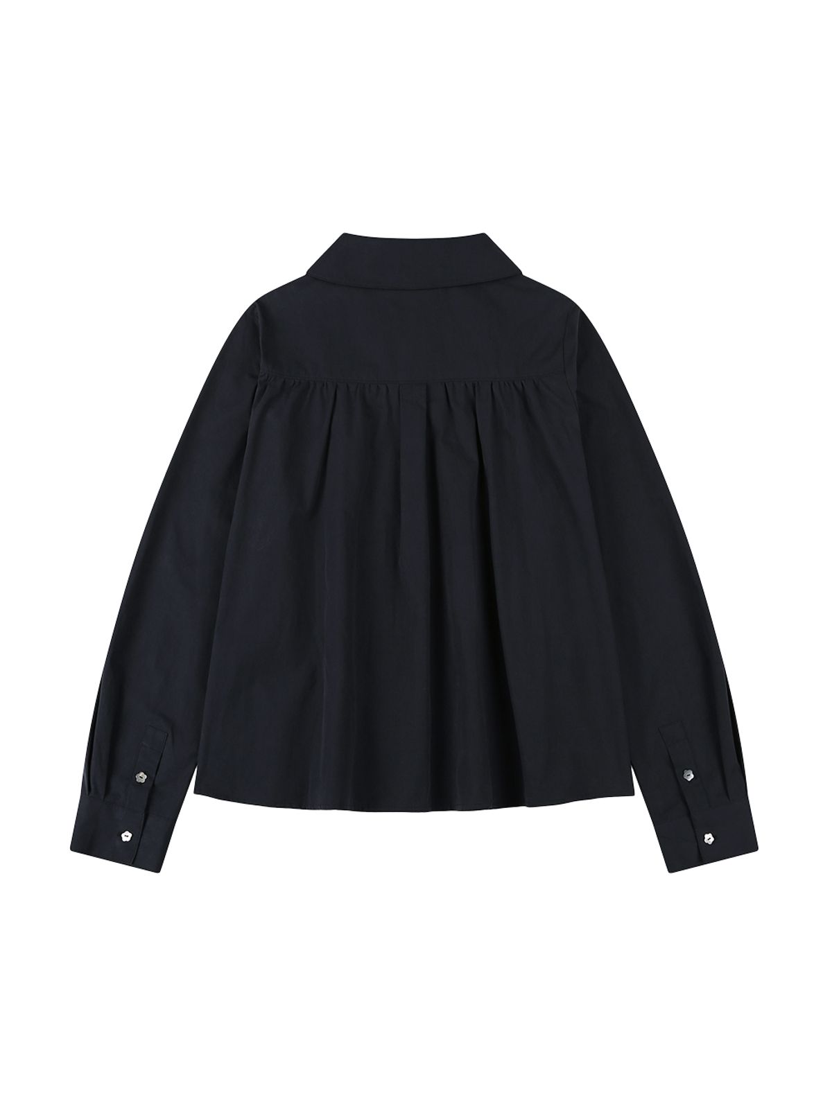 뚜오미오(TUOMIO) ROUND COLLAR RIBBON SHIRT [NAVY]