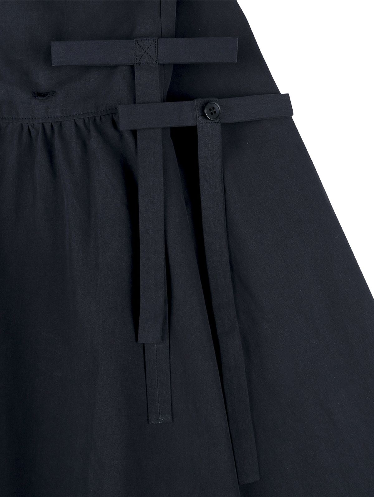 뚜오미오(TUOMIO) ROUND COLLAR RIBBON SHIRT [NAVY]