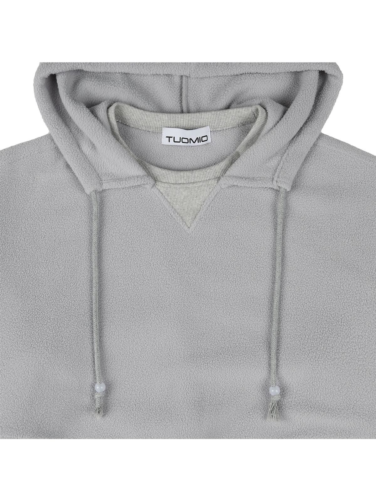 뚜오미오(TUOMIO) OVERSIZED FLEECE HOODIE [LIGHT GREY]