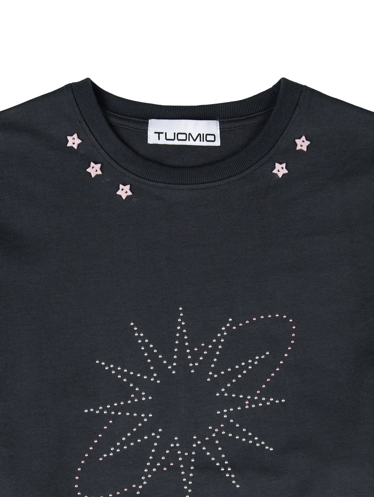 뚜오미오(TUOMIO) STAR STUD LAYERED LONG SLEEVES [CHARCOAL]