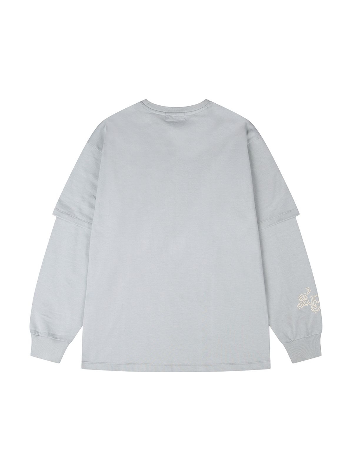 뚜오미오(TUOMIO) STAR STUD LAYERED LONG SLEEVES [LIGHT GREY]