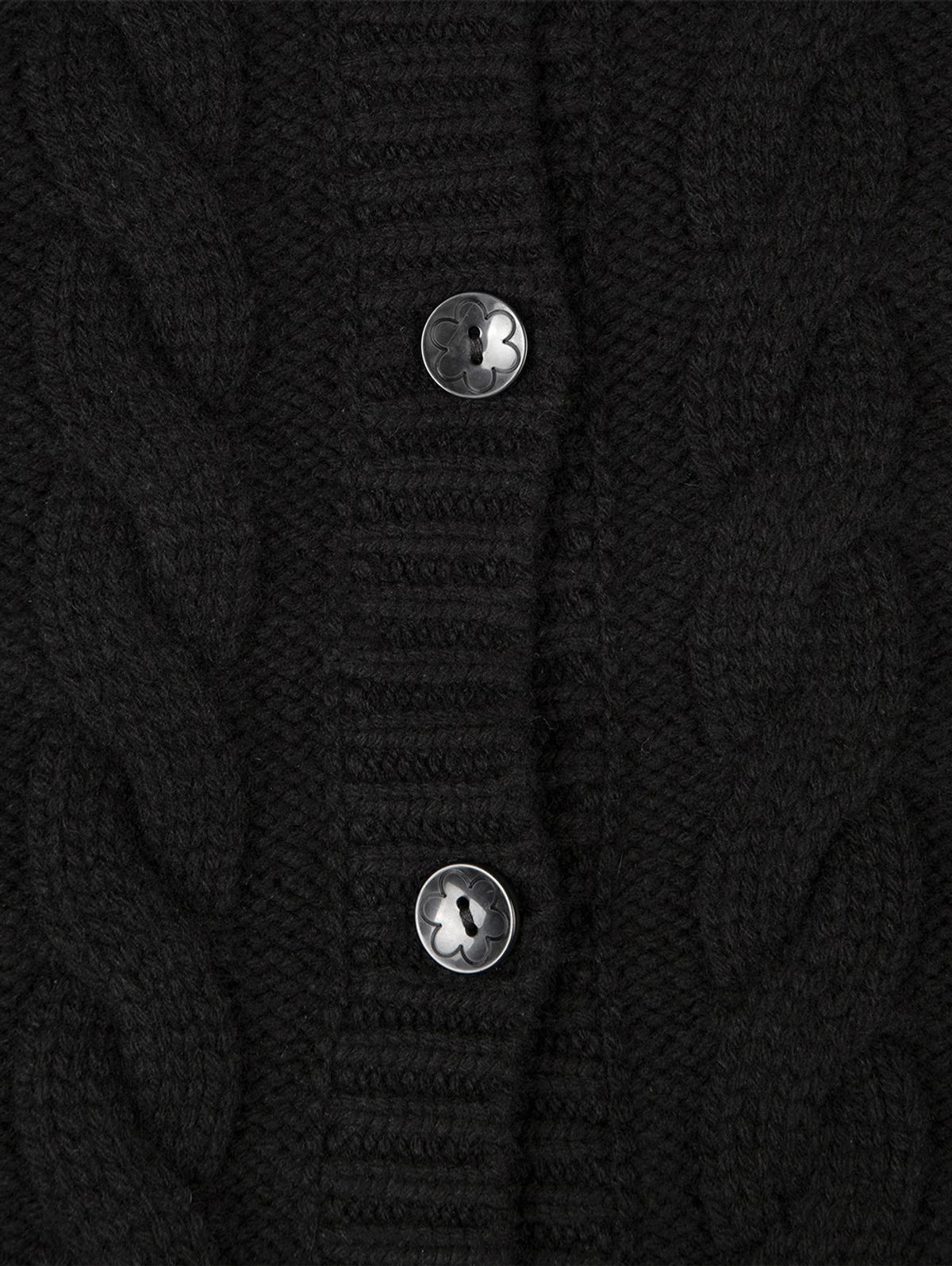 뚜오미오(TUOMIO) DAMAGED CABLE CARDIGAN [BLACK]