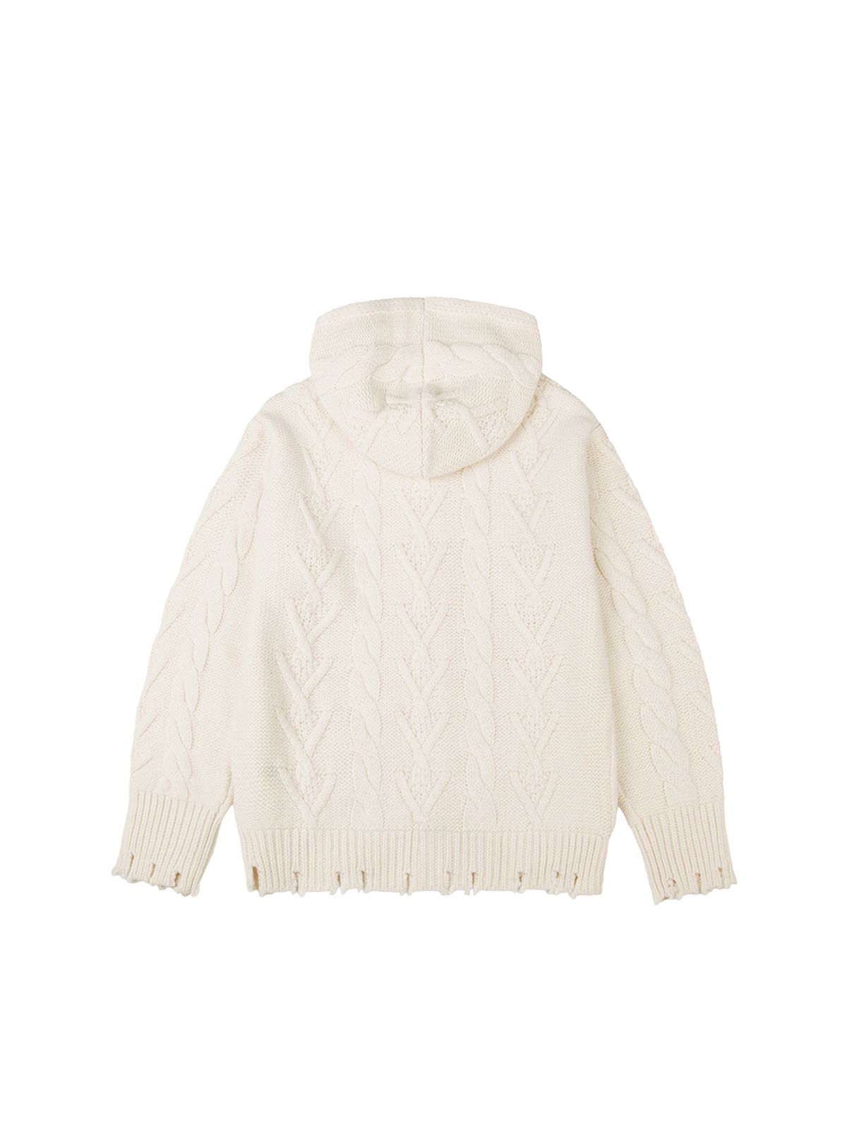 뚜오미오(TUOMIO) DAMAGED CABLE CARDIGAN [CREAM]