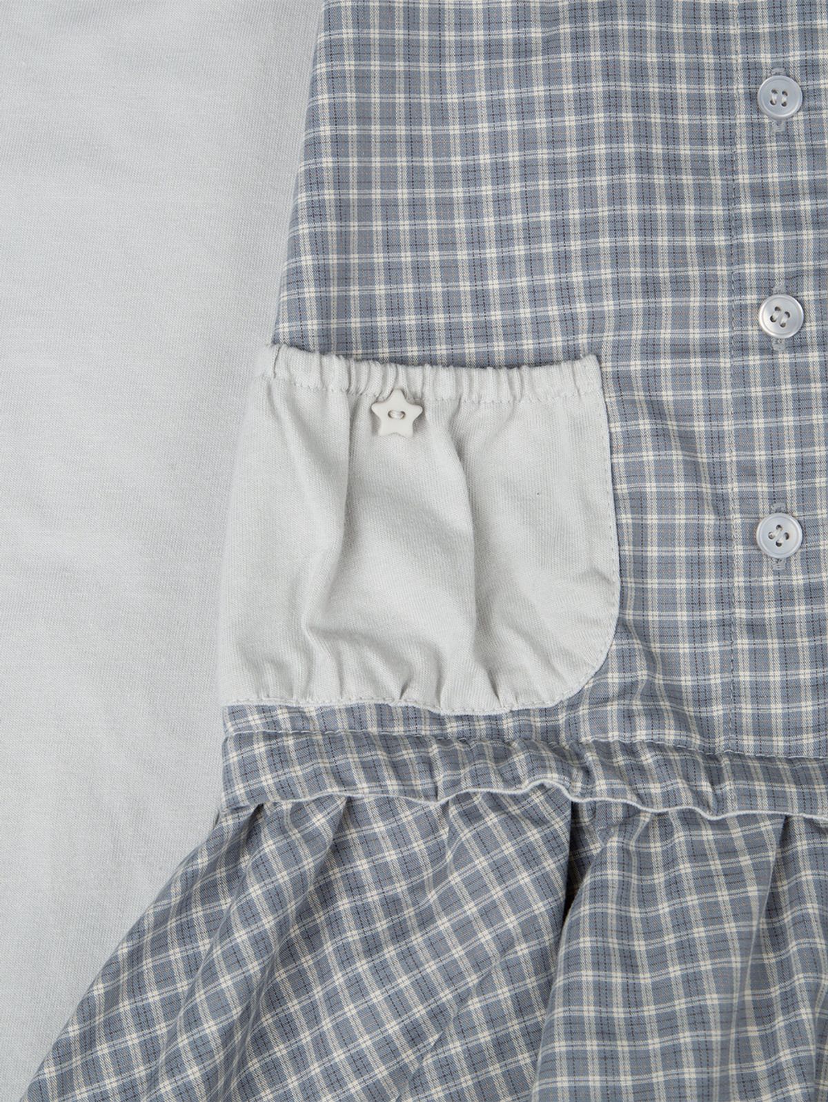 뚜오미오(TUOMIO) CHECK MIXED JERSEY DRESS [LIGHT GREY]