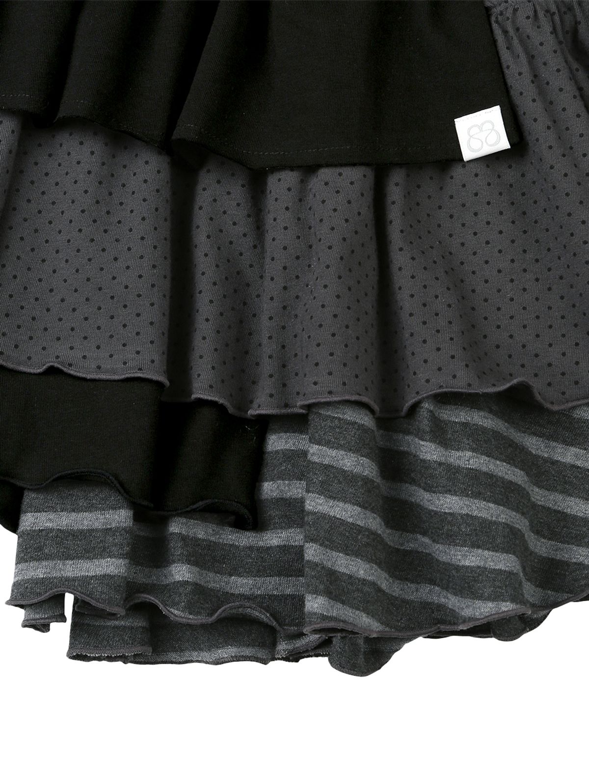 뚜오미오(TUOMIO) BANDED LAYERED SKIRT [BLACK]