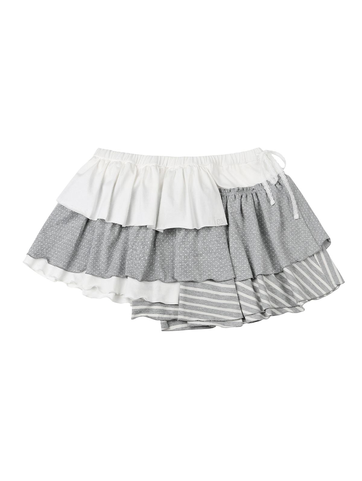 뚜오미오(TUOMIO) BANDED LAYERED SKIRT [WHITE]