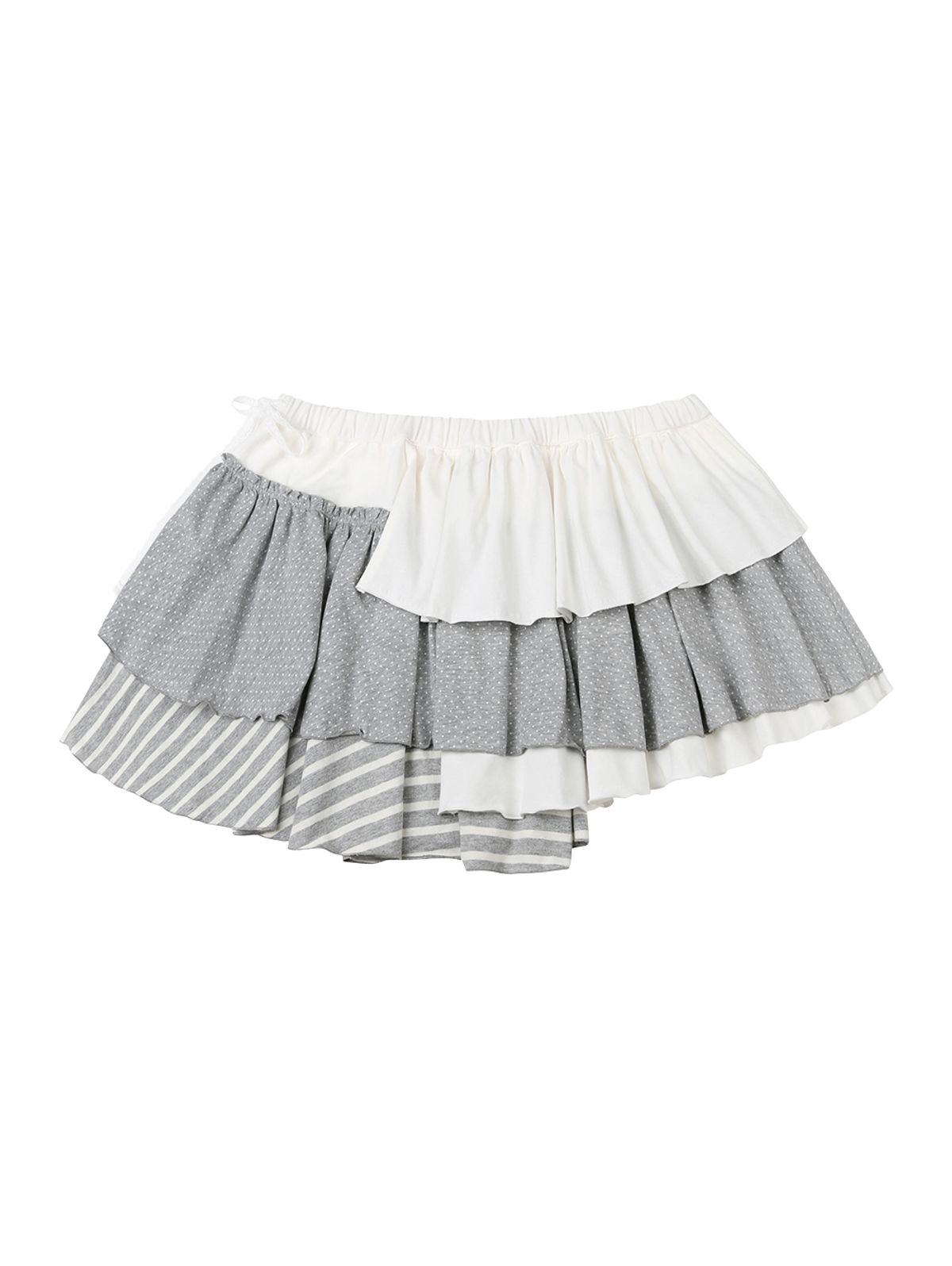 뚜오미오(TUOMIO) BANDED LAYERED SKIRT [WHITE]