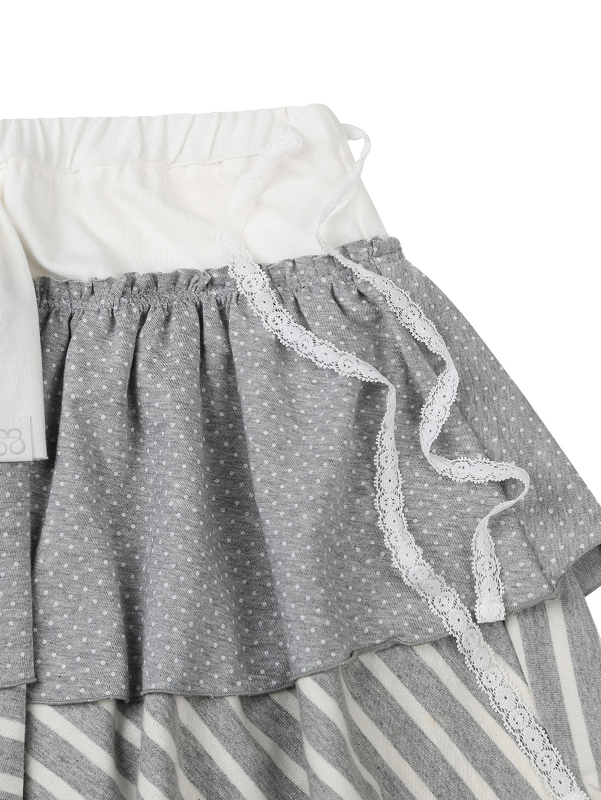 뚜오미오(TUOMIO) BANDED LAYERED SKIRT [WHITE]
