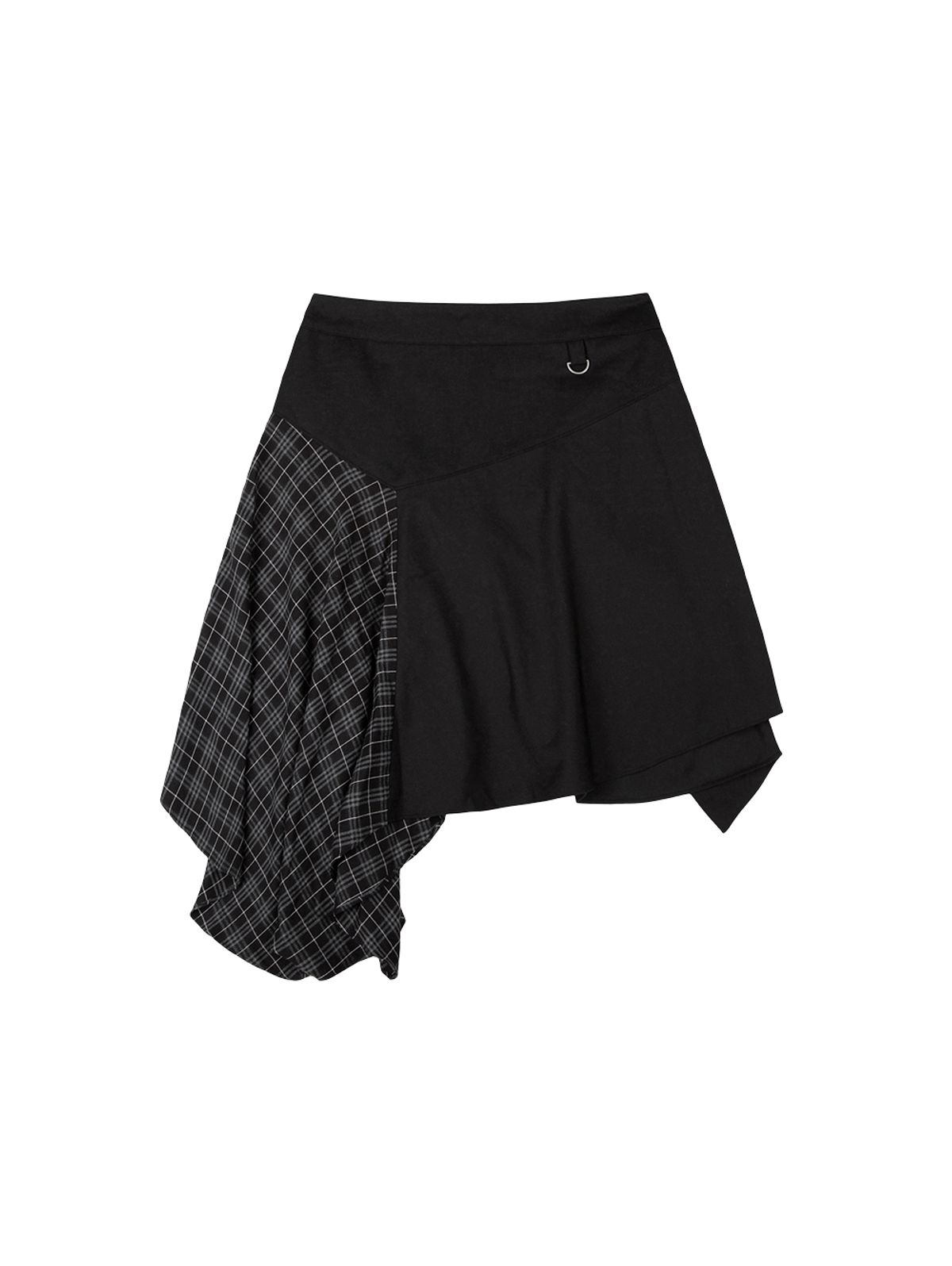 뚜오미오(TUOMIO) LAYERED ASYMMETRIC SKIRT [BLACK]