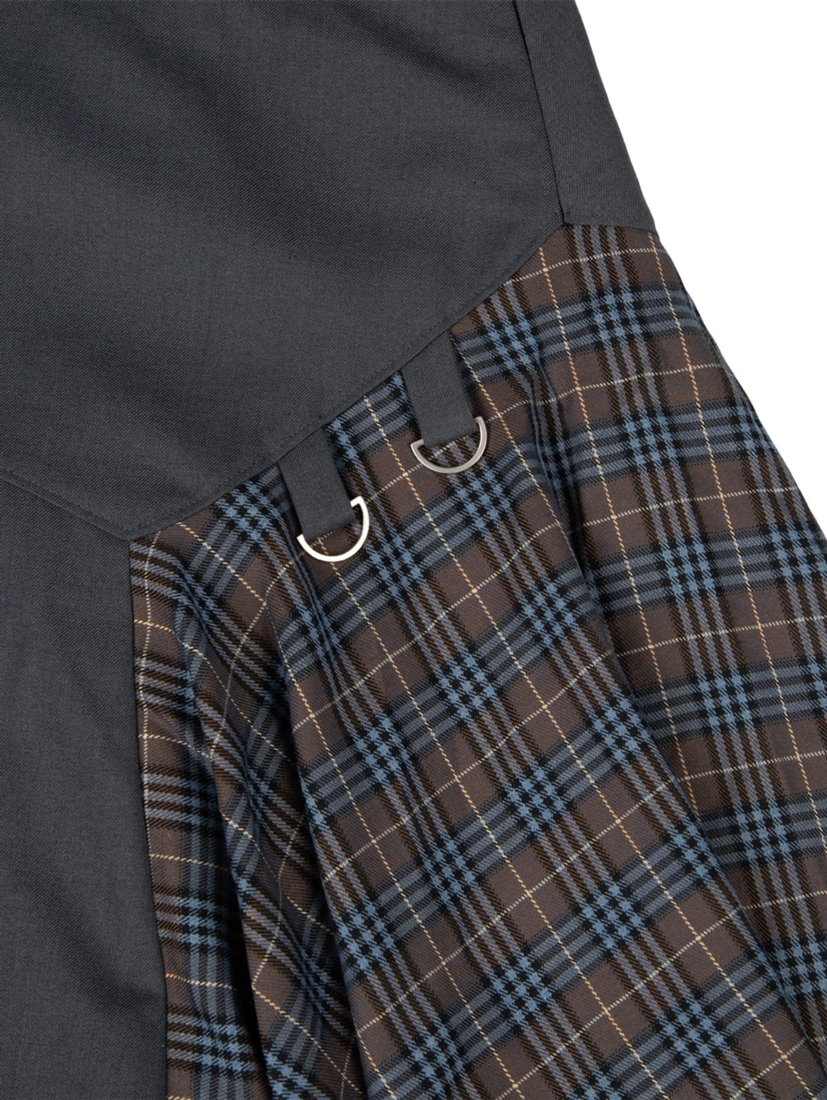 뚜오미오(TUOMIO) LAYERED ASYMMETRIC SKIRT [CHARCOAL]