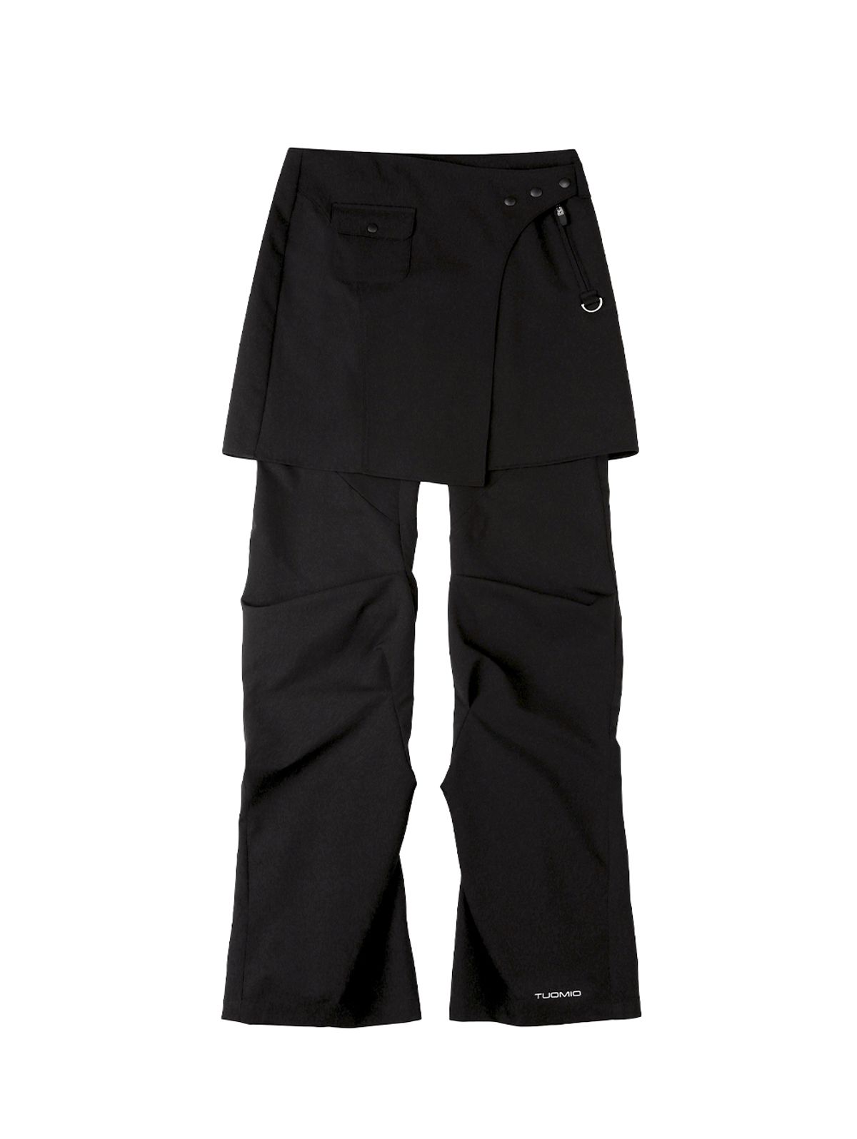 뚜오미오(TUOMIO) WRAP SKIRT TUCKED PANTS [BLACK]
