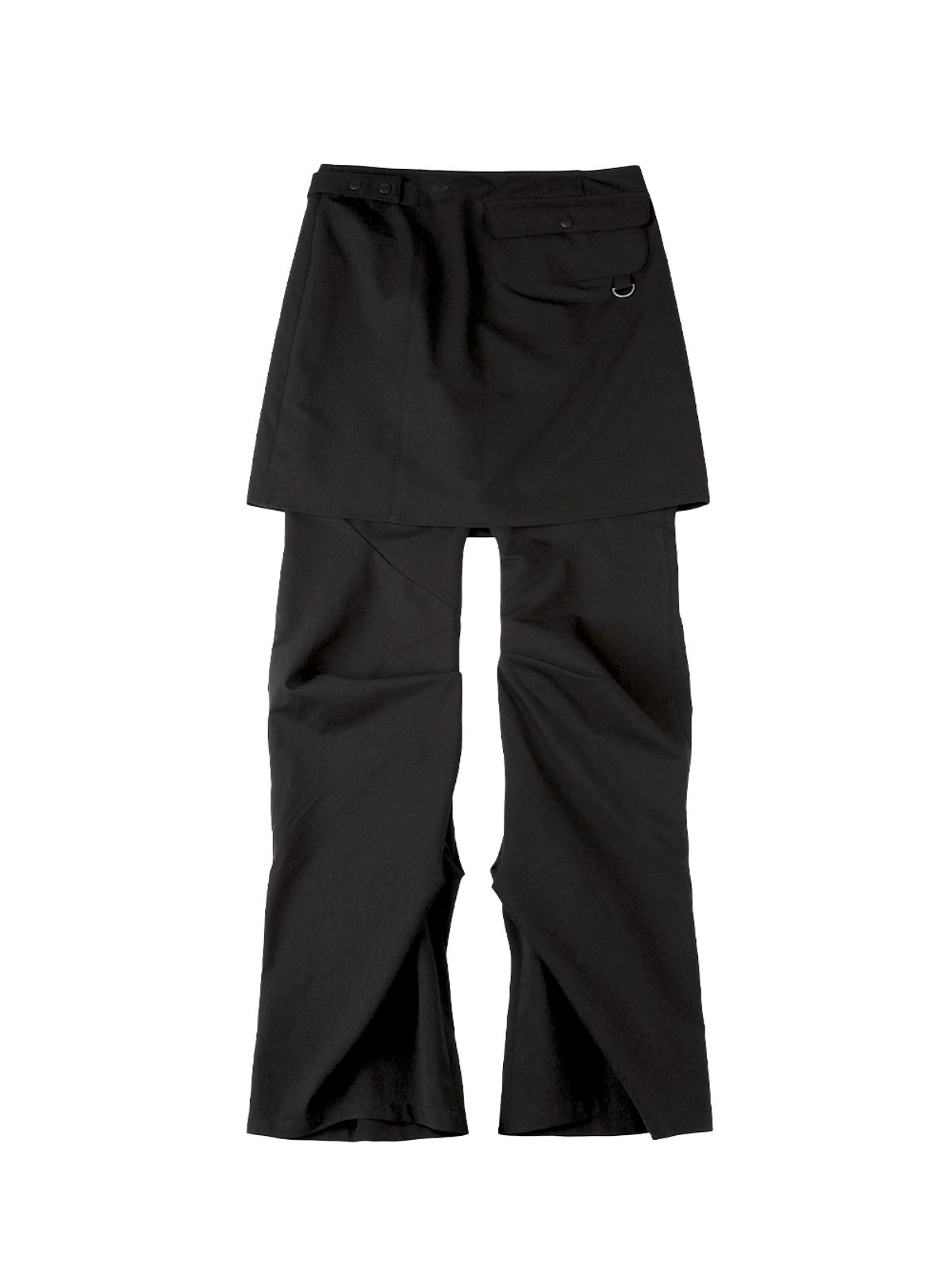 뚜오미오(TUOMIO) WRAP SKIRT TUCKED PANTS [BLACK]