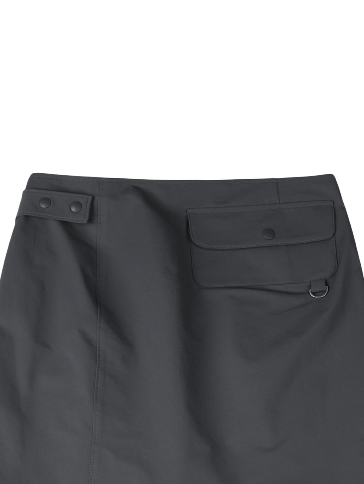 뚜오미오(TUOMIO) WRAP SKIRT TUCKED PANTS [CHARCOAL]