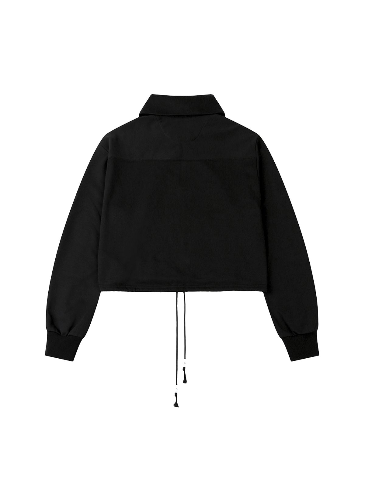 뚜오미오(TUOMIO) ROUND COLLAR STRING TOP [BLACK]