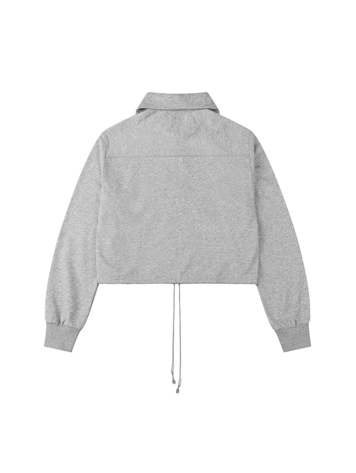 뚜오미오(TUOMIO) ROUND COLLAR STRING TOP [HEATHER GREY]