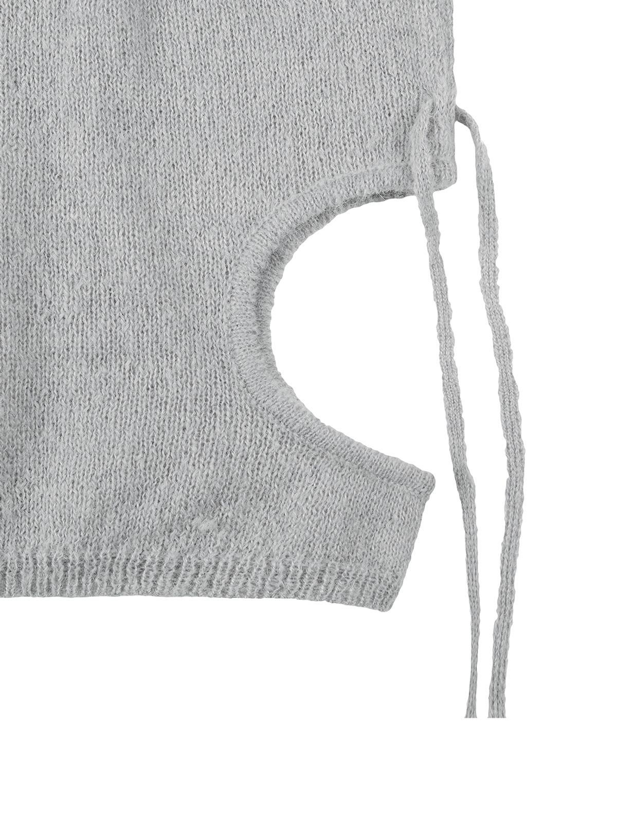뚜오미오(TUOMIO) CUT-OUT RIBBON KNIT TANK [LIGHT GREY]