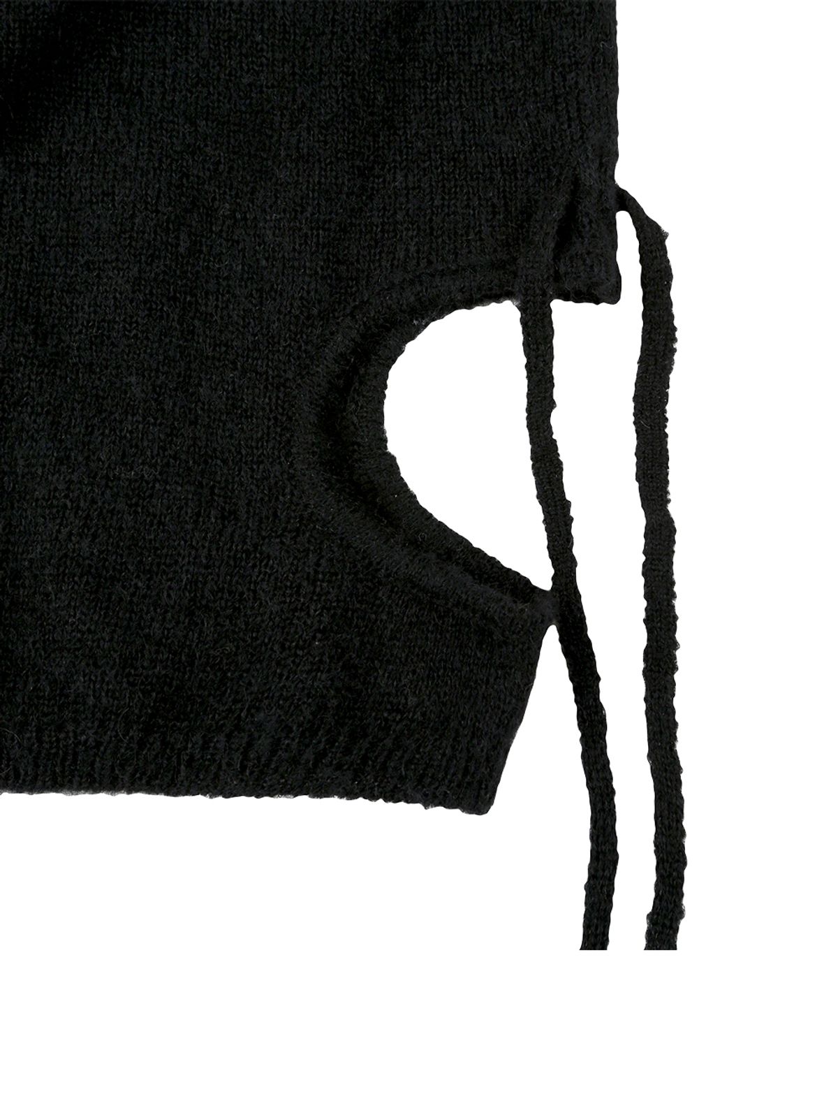 뚜오미오(TUOMIO) CUT-OUT RIBBON KNIT TANK [BLACK]