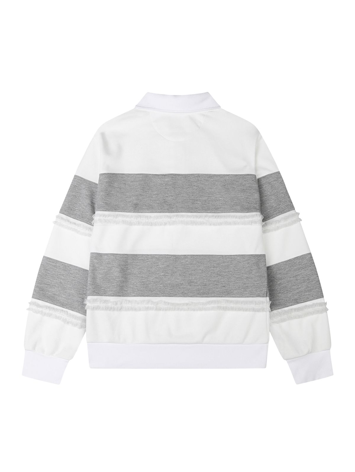 뚜오미오(TUOMIO) RUFFLE POLO TOP [HEATHER GREY]