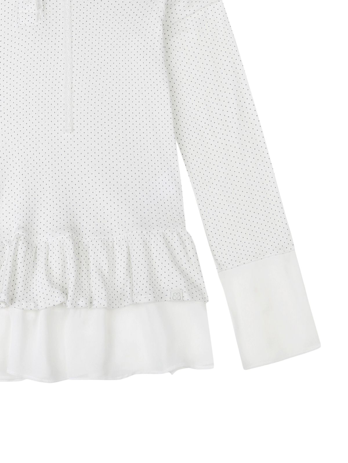 뚜오미오(TUOMIO) FRILL CHIFFON HOODIE [WHITE]