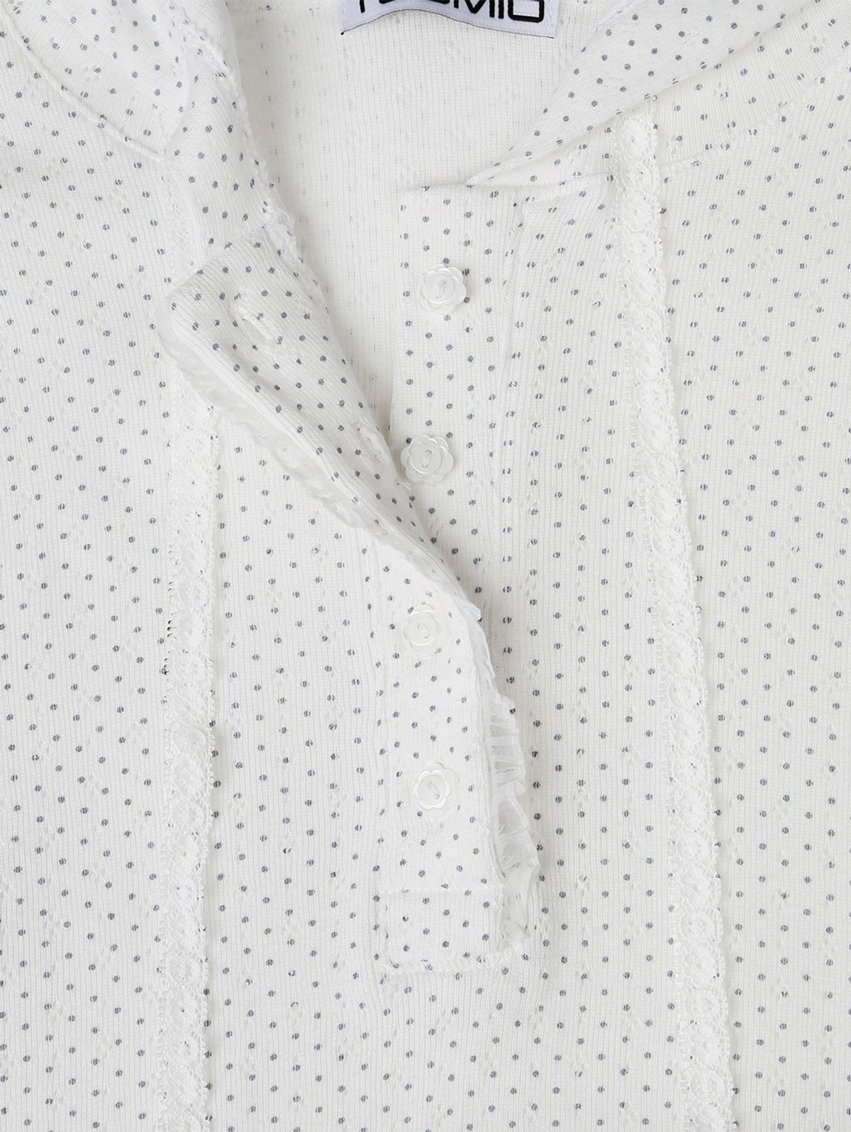 뚜오미오(TUOMIO) FRILL CHIFFON HOODIE [WHITE]