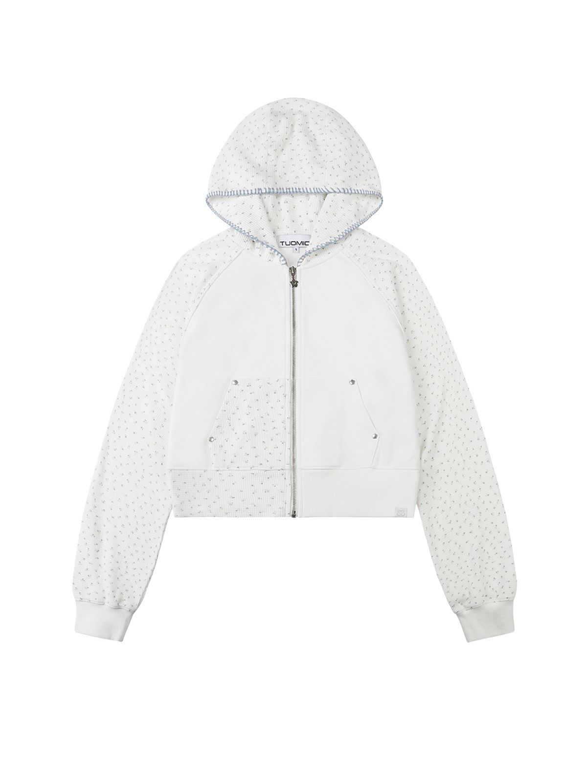 뚜오미오(TUOMIO) FLOWER WAFFLE HOOD ZIP-UP [IVORY]