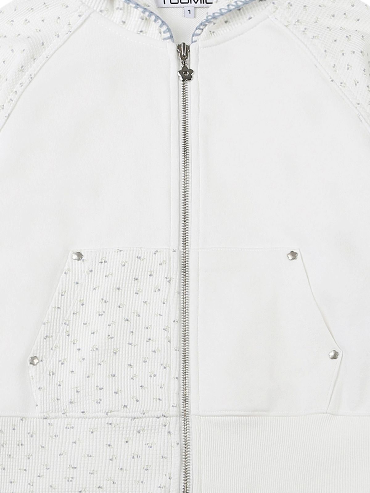 뚜오미오(TUOMIO) FLOWER WAFFLE HOOD ZIP-UP [IVORY]