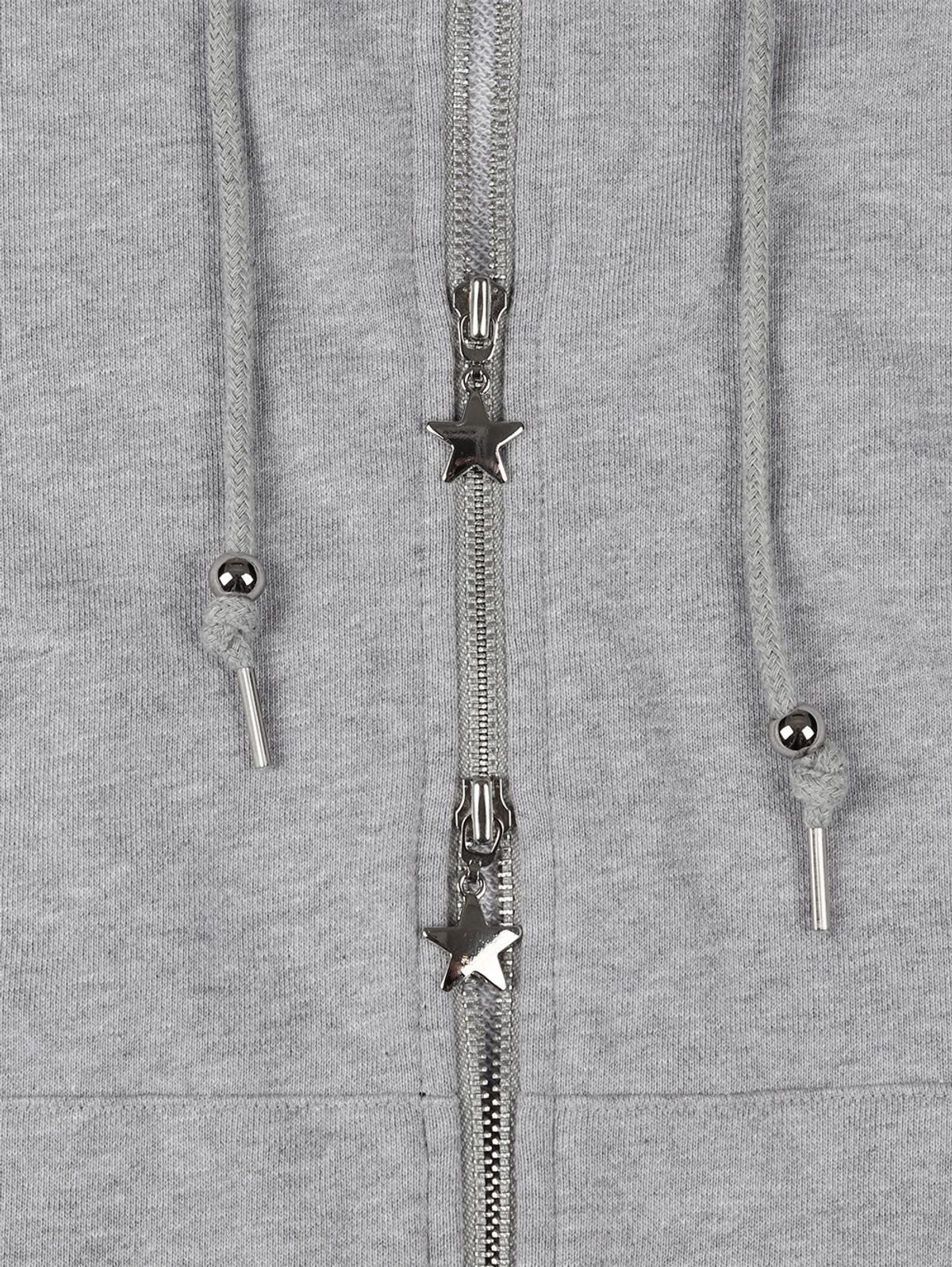 뚜오미오(TUOMIO) STAR PATCH HOOD ZIP-UP [HEATHER GREY]