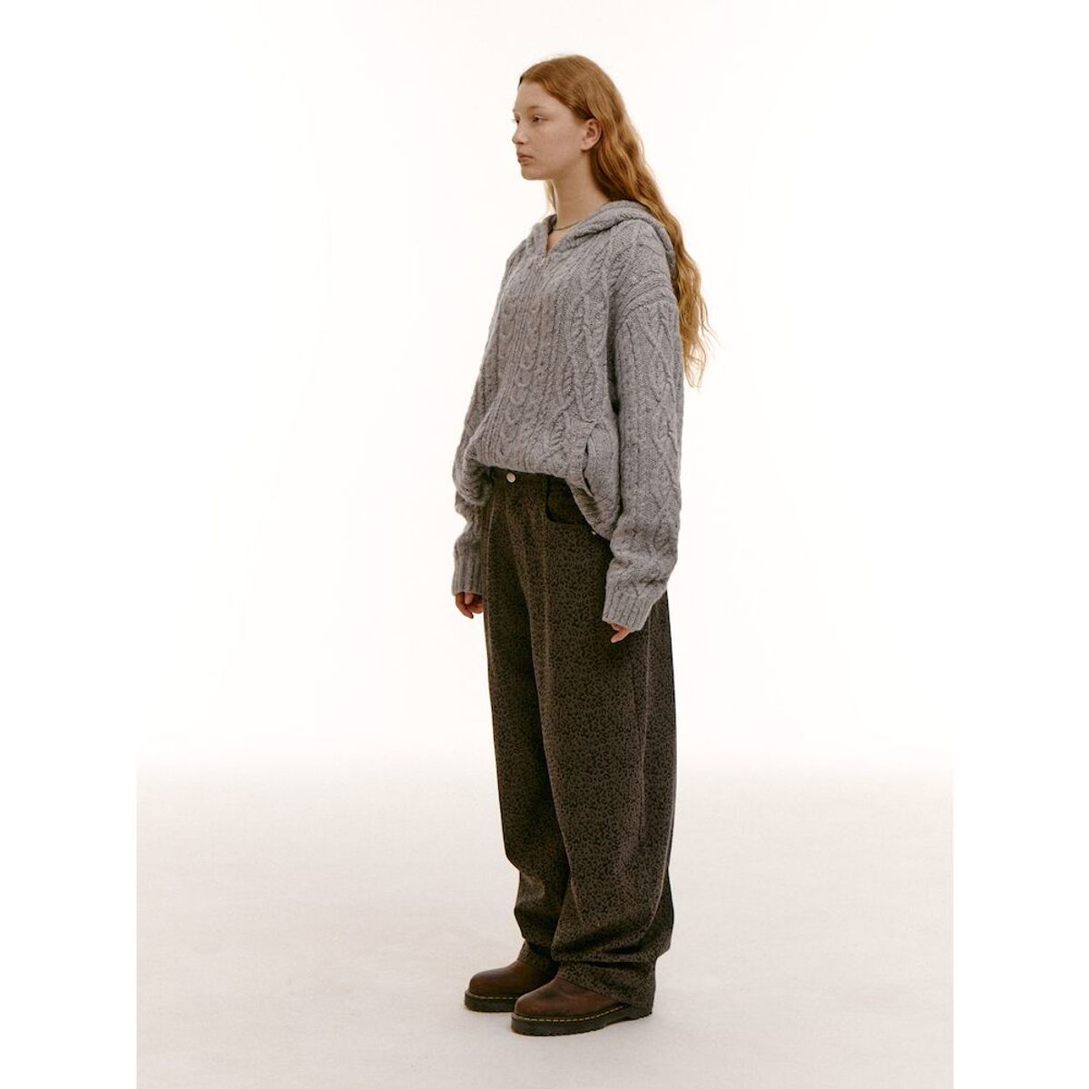 샌드 사운드(SAND SOUND) (UNISEX) 레오파드 와이드 오벌 팬츠  애쉬