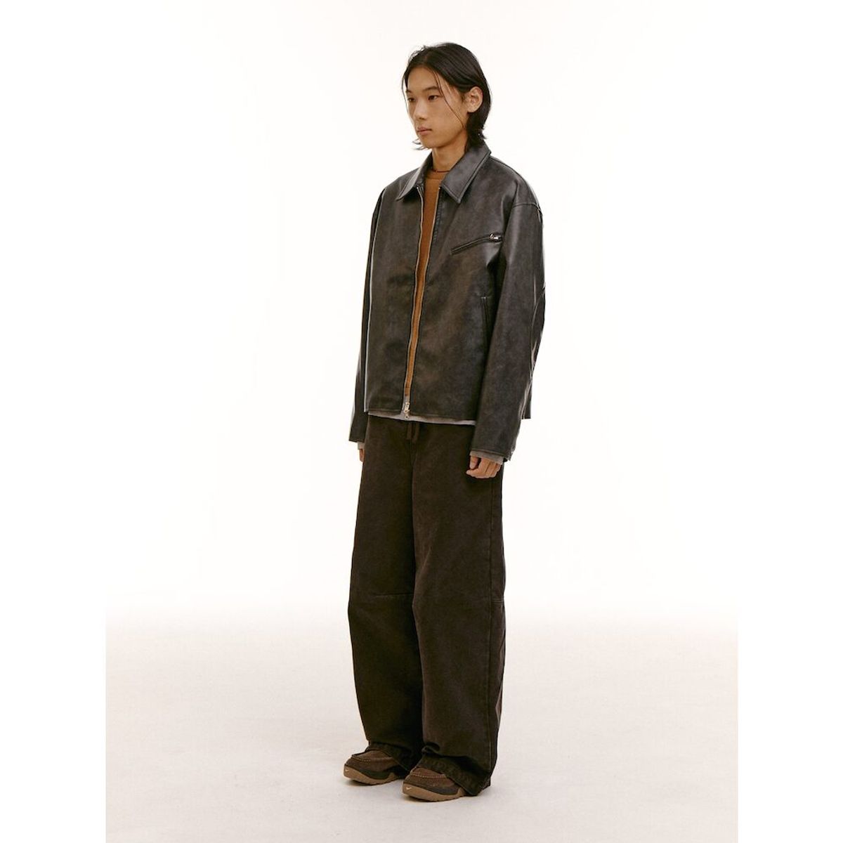 샌드 사운드(SAND SOUND) (UNISEX) 워싱 카치온 밴딩 벌룬 팬츠  브라운
