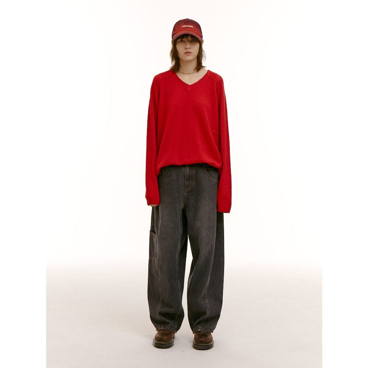 샌드 사운드(SAND SOUND) (UNISEX) 와이드 벌룬핏 워크 데님  애쉬