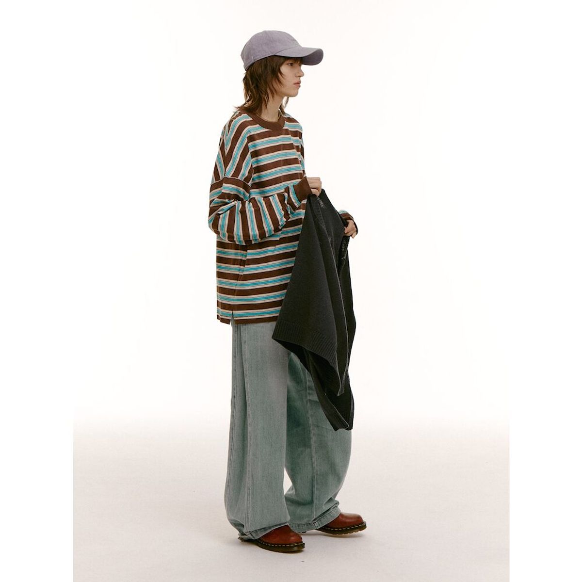 샌드 사운드(SAND SOUND) (UNISEX) 와이드 벌룬핏 워크 데님  스카이 블루