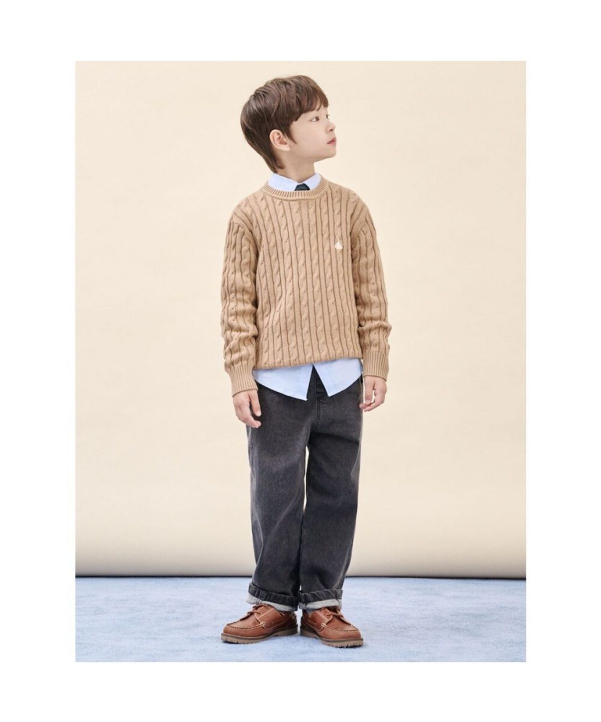 빈폴 키즈(BEANPOLE KIDS) [Essential] 면 케이블 풀오버 니트  베이지 (BI5851UE1A) (BI5851UE1A) (BI5851UE1A)