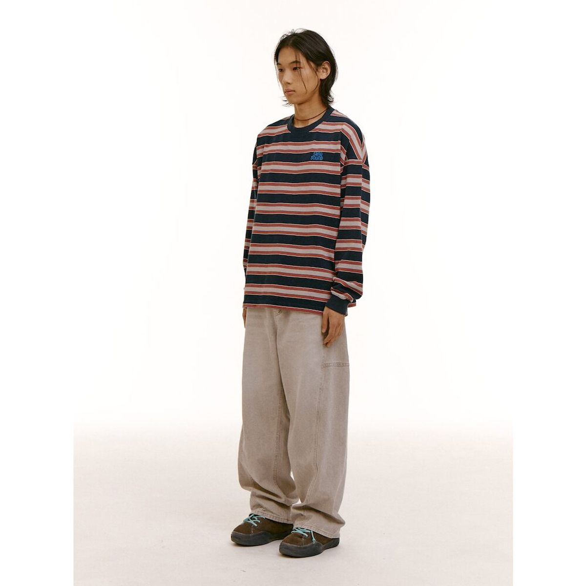샌드 사운드(SAND SOUND) (UNISEX) 와이드 벌룬핏 워크 데님  베이지