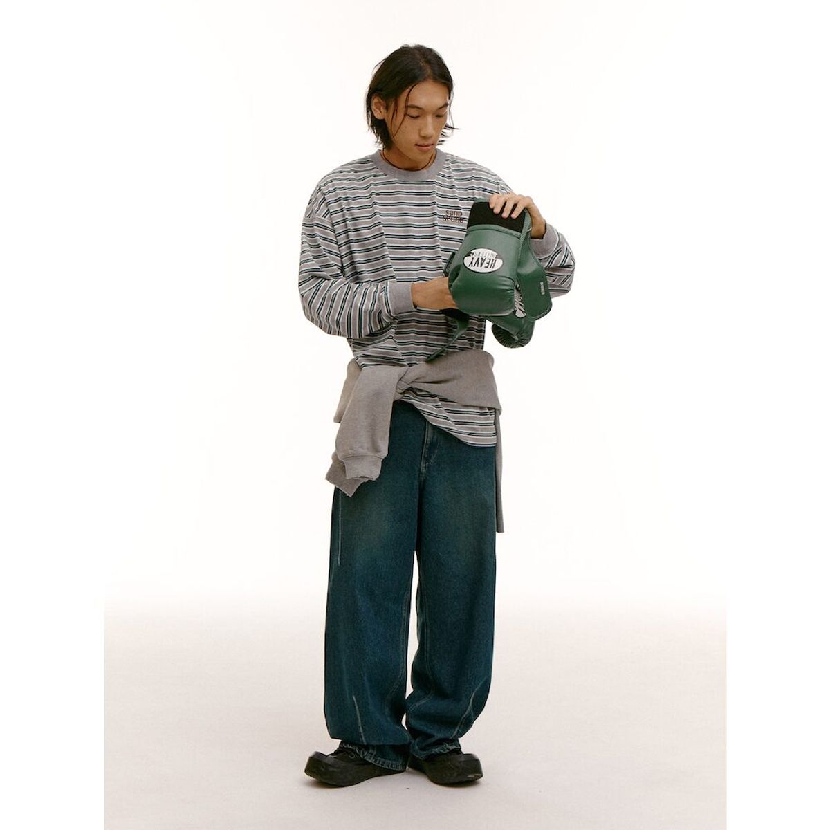 샌드 사운드(SAND SOUND) (UNISEX) 와이드 커브드 벌룬 팬츠  블루
