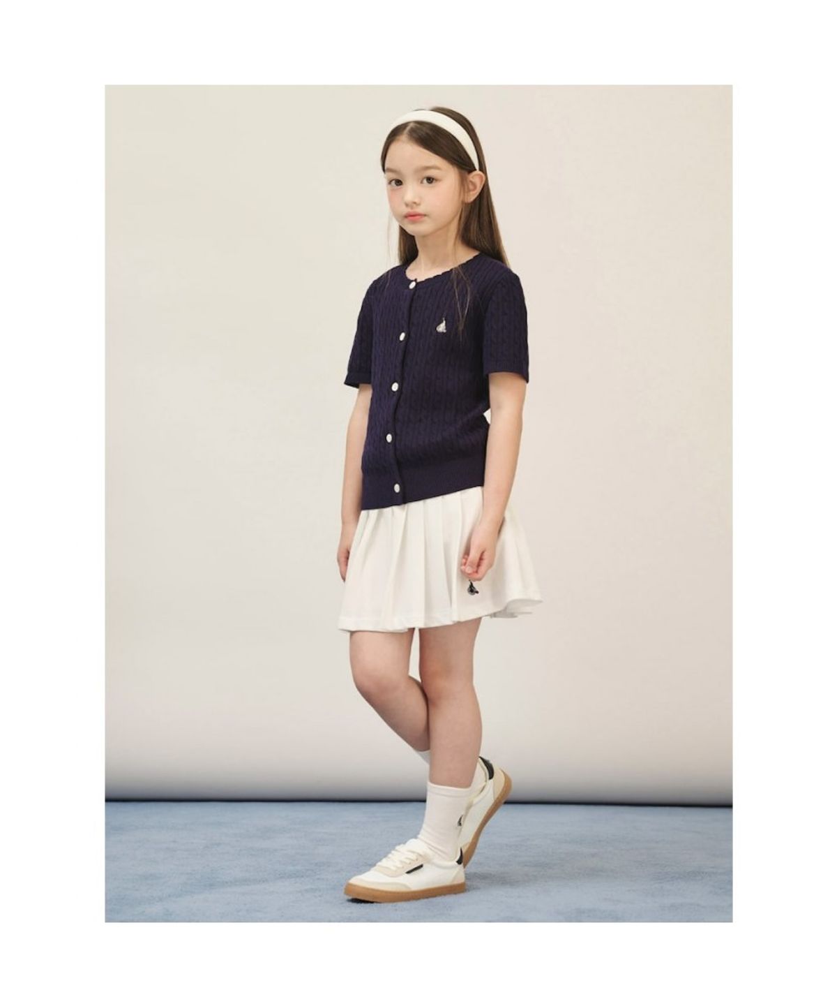 빈폴 키즈(BEANPOLE KIDS) [Essential] 여아 면 케이블 반소매 카디건  네이비 (BI585AGE2R) (BI585AGE2R) (BI585AGE2R) (BI585AGE2R)