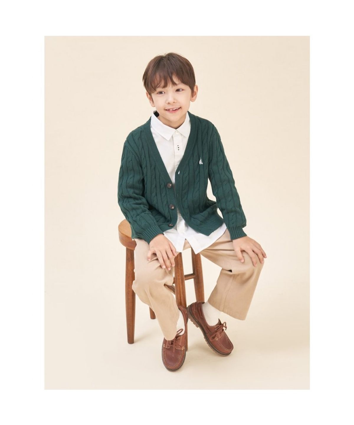 빈폴 키즈(BEANPOLE KIDS) [Essential] 면 케이블 카디건  그린 (BI585AUE1M) (BI585AUE1M)