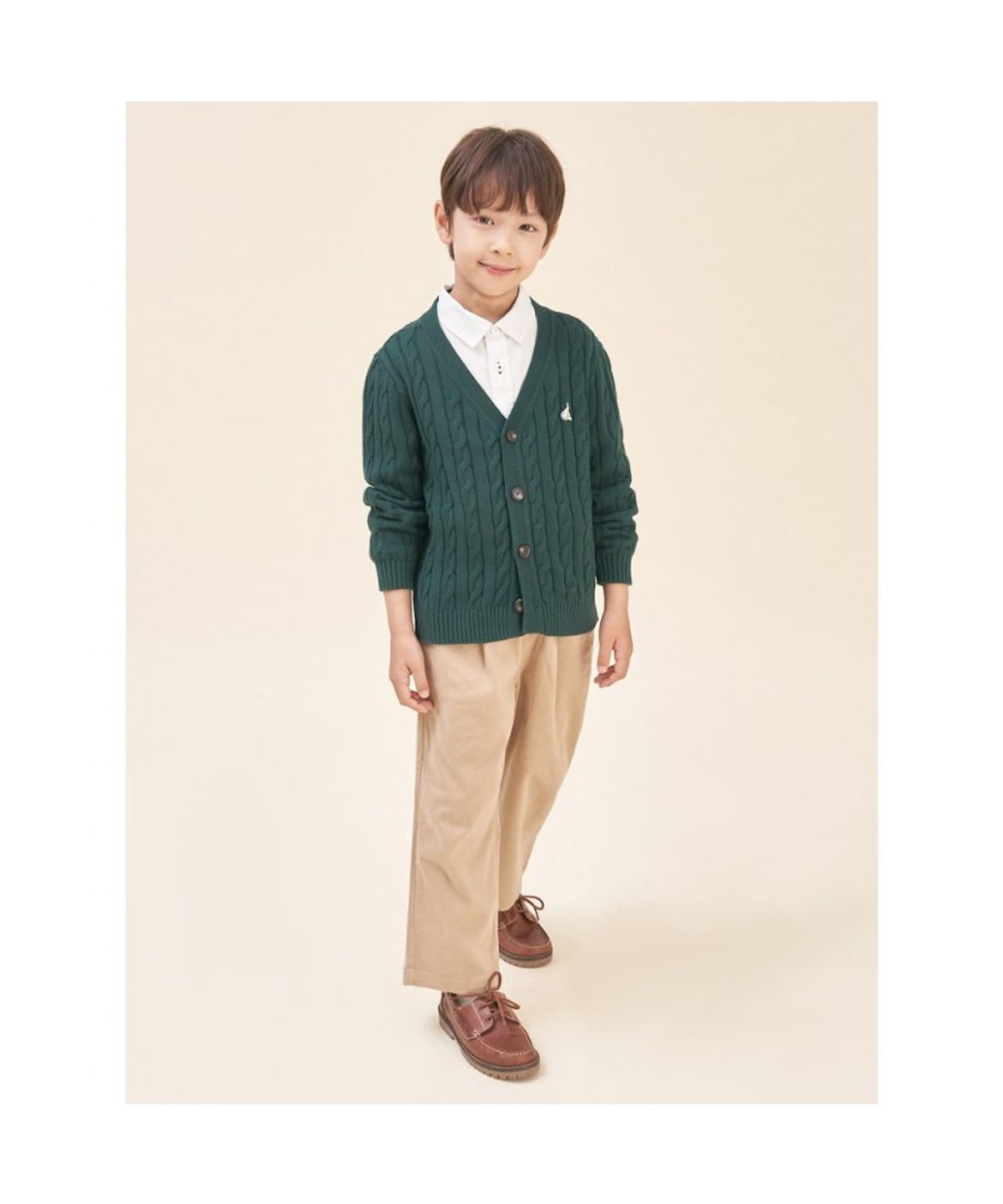 빈폴 키즈(BEANPOLE KIDS) [Essential] 면 케이블 카디건  그린 (BI585AUE1M) (BI585AUE1M)