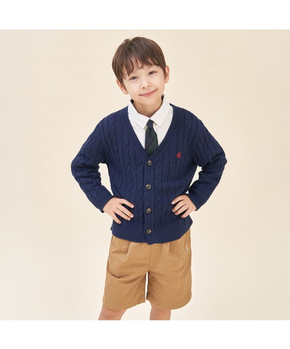 빈폴 키즈(BEANPOLE KIDS) [Essential] 면 케이블 카디건  네이비 (BI585AUE1R) (BI585AUE1R) (BI585AUE1R)