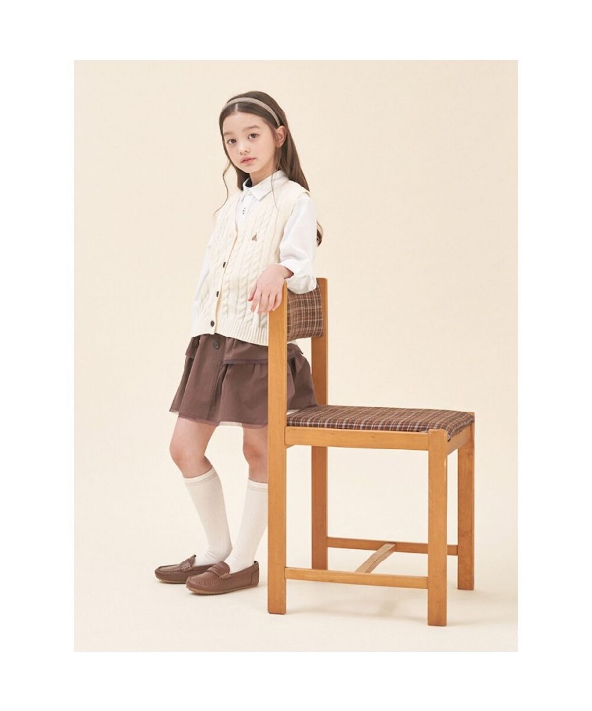 빈폴 키즈(BEANPOLE KIDS) 여아 면 케이블 오픈형 베스트  아이보리 (BI5851G010) (BI5851G010) (BI5851G010)
