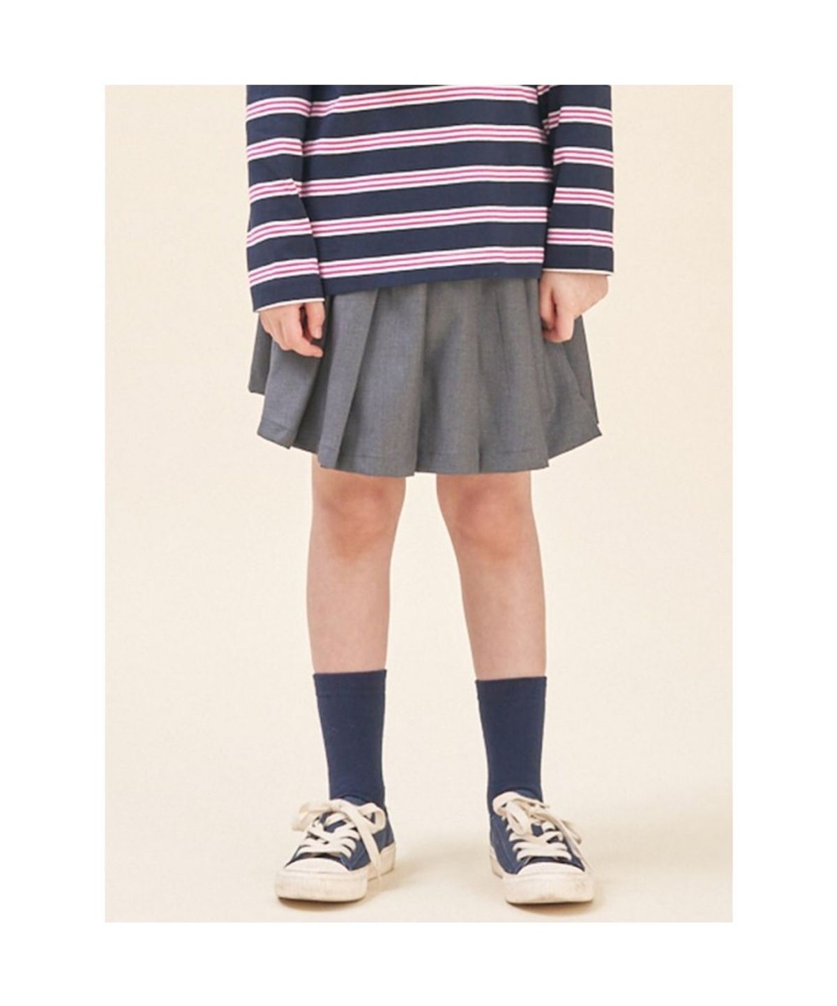 빈폴 키즈(BEANPOLE KIDS) 플리츠 우븐 스커트  라이트 그레이 (BI5827G032)