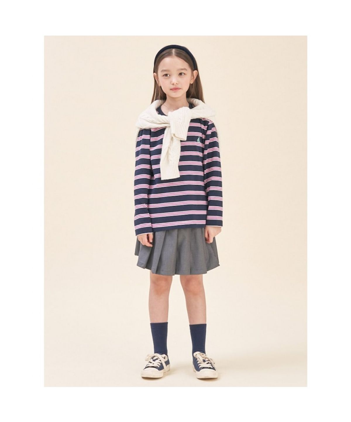 빈폴 키즈(BEANPOLE KIDS) 플리츠 우븐 스커트  라이트 그레이 (BI5827G032)