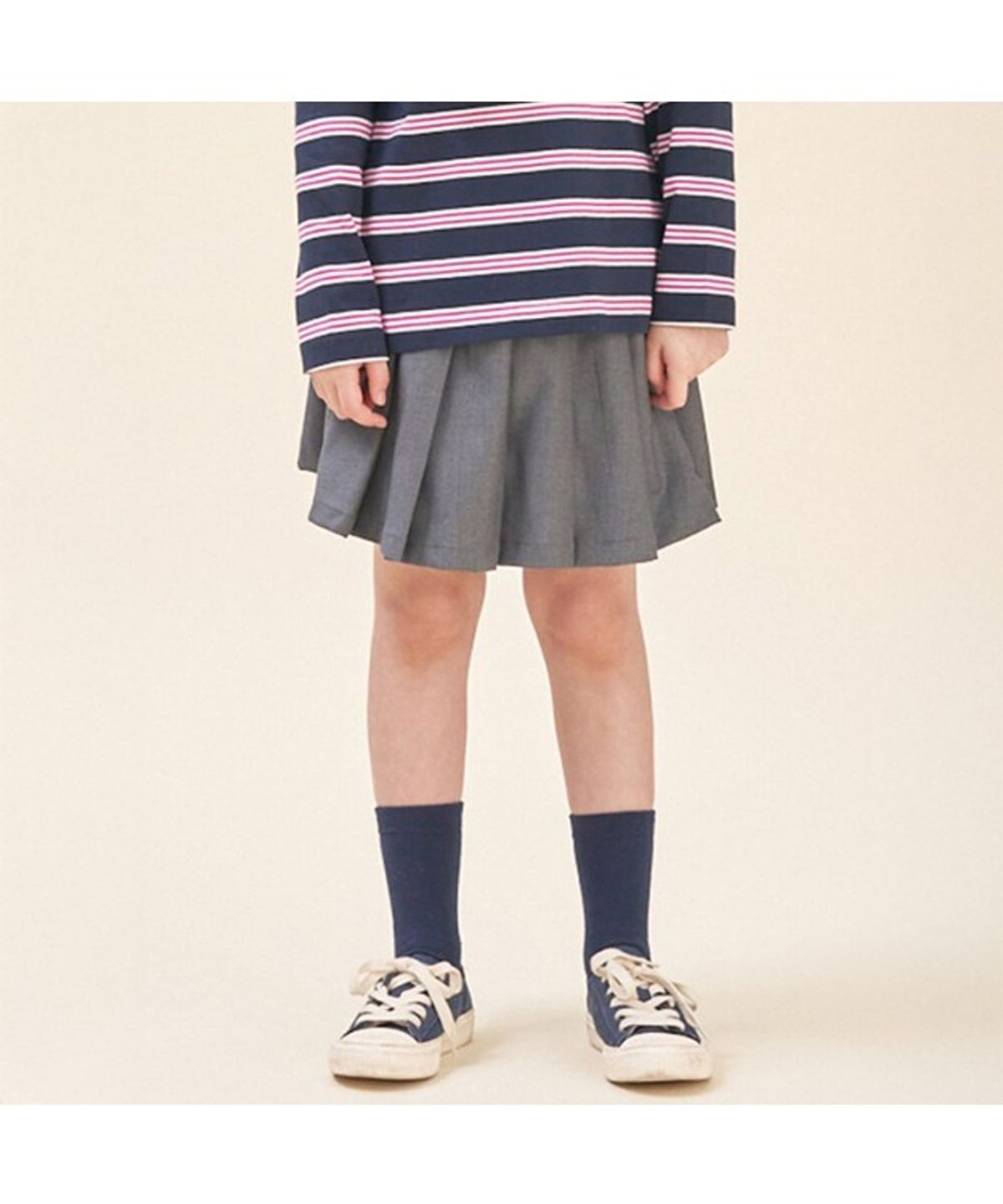 빈폴 키즈(BEANPOLE KIDS) 플리츠 우븐 스커트  라이트 그레이 (BI5827G032)