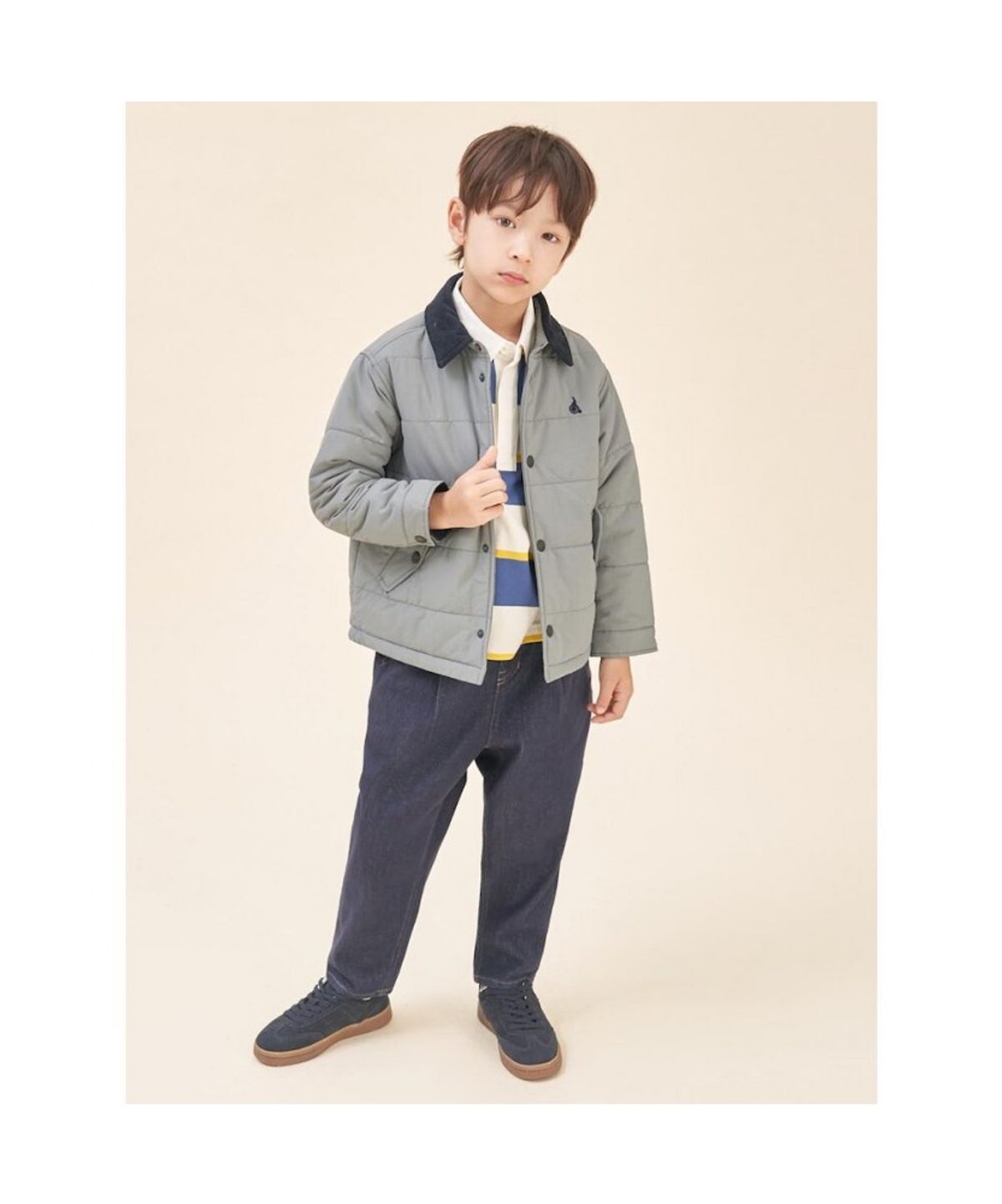 빈폴 키즈(BEANPOLE KIDS) [DENIM] 로데님 배기핏 팬츠  네이비 (BI5821U01R) (BI5821U01R)