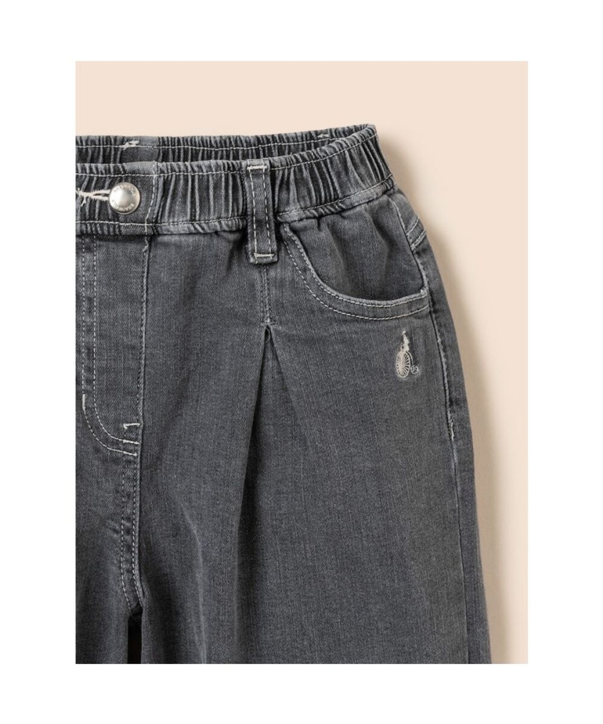 빈폴 키즈(BEANPOLE KIDS) [DENIM] 여아 세미와이드 데님 팬츠  애쉬 (BI5821G014) (BI5821G014)