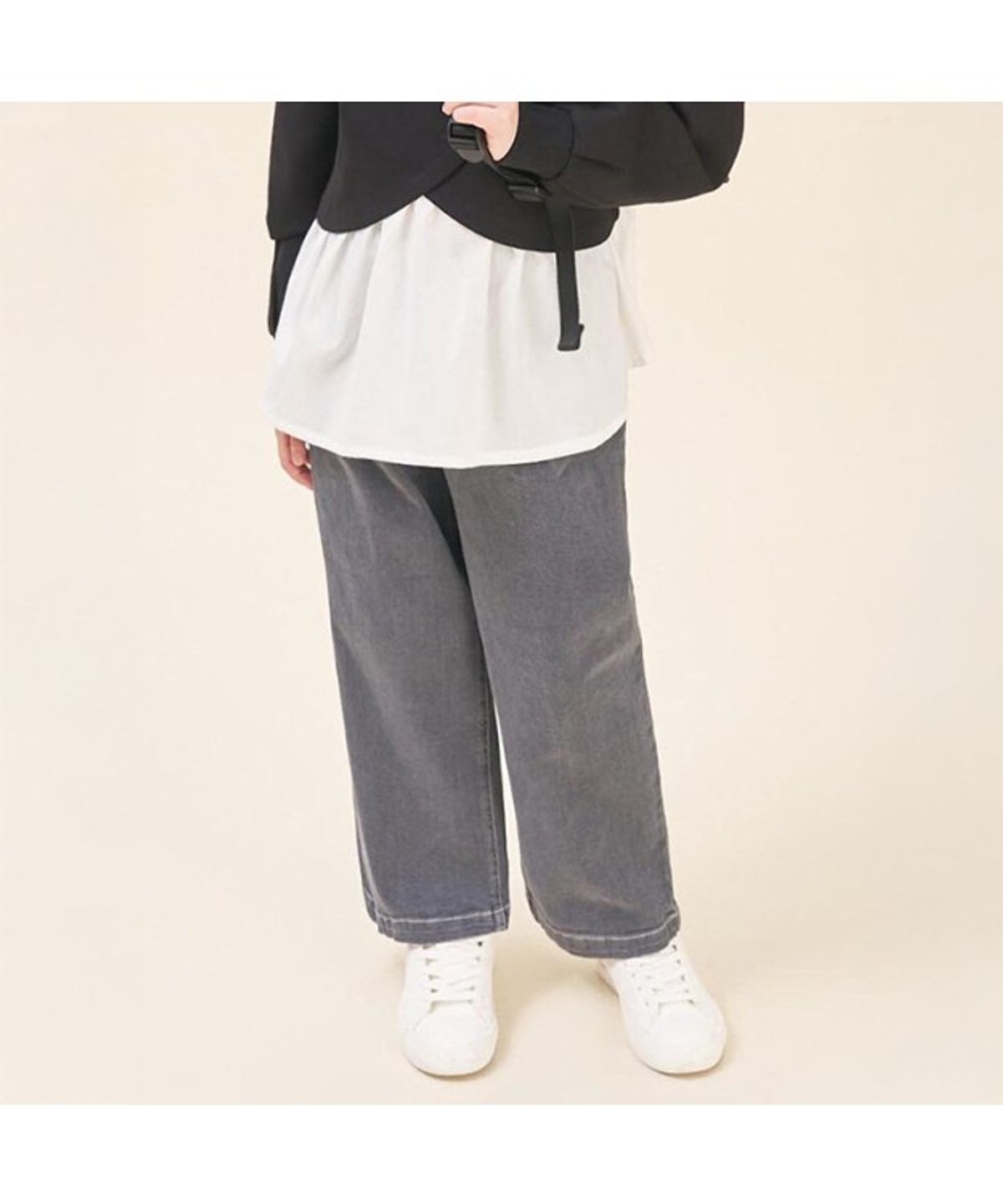 빈폴 키즈(BEANPOLE KIDS) [DENIM] 여아 세미와이드 데님 팬츠  애쉬 (BI5821G014) (BI5821G014)