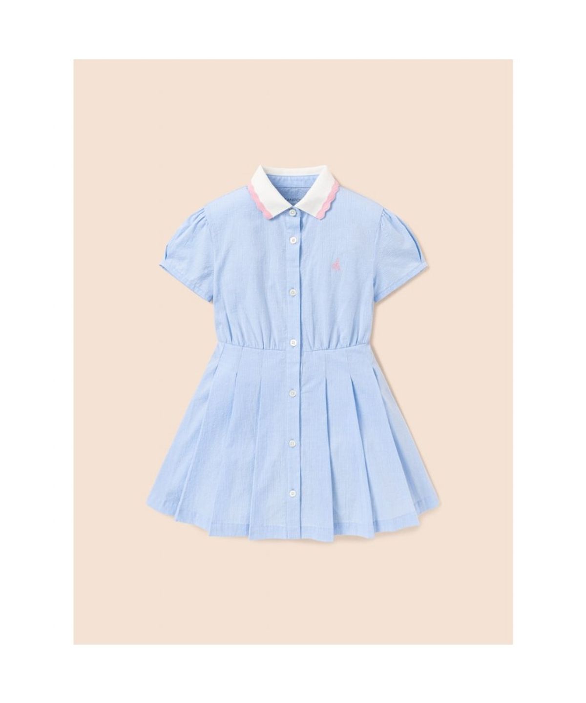 빈폴 키즈(BEANPOLE KIDS) 샴브레이 시어서커 반소매 원피스  스카이 블루 (BI5771G02Q) (BI5771G02Q) (BI5771G02Q)