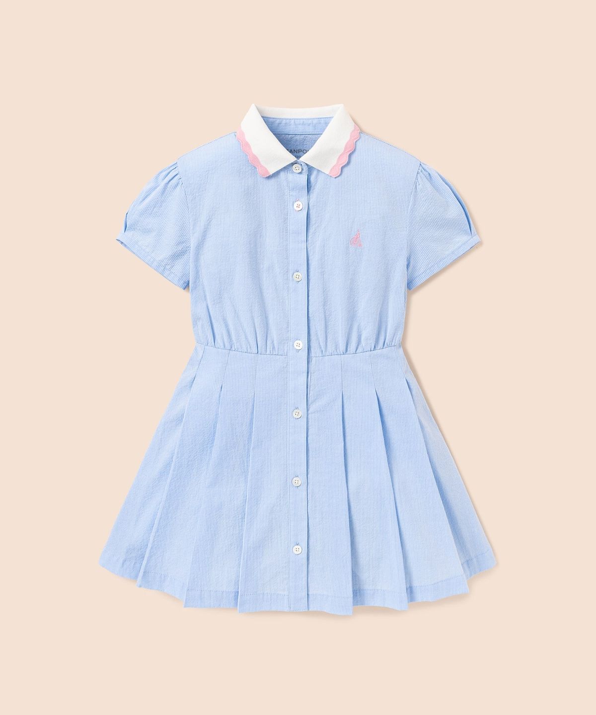 빈폴 키즈(BEANPOLE KIDS) 샴브레이 시어서커 반소매 원피스  스카이 블루 (BI5771G02Q) (BI5771G02Q) (BI5771G02Q)