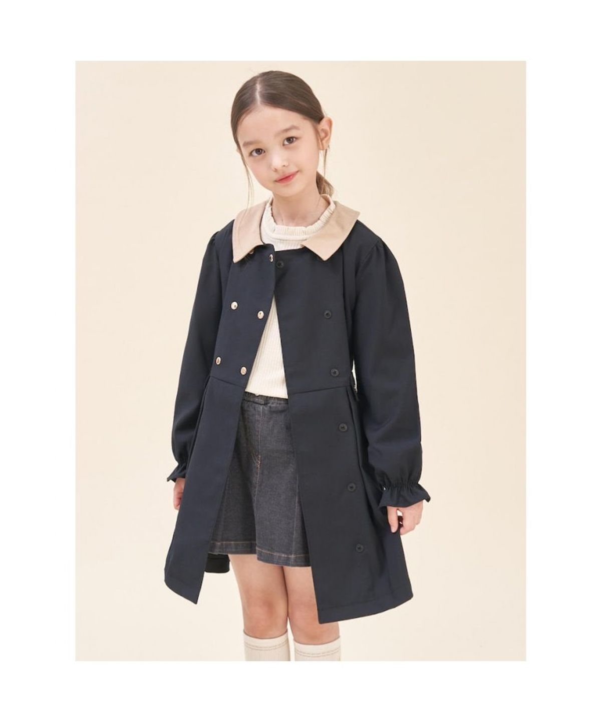 빈폴 키즈(BEANPOLE KIDS) 2WAY 원피스형 트렌치 코트  블랙 (BI5871G025) (BI5871G025)